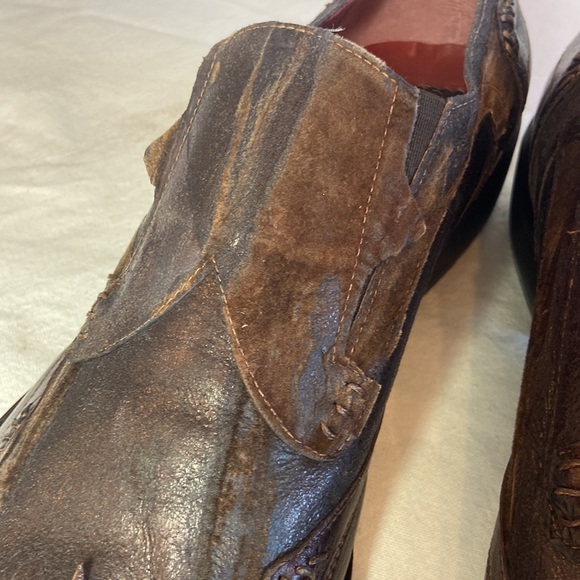 JO GHOST Brown Leather Slip On Men’s Dress ShoeMade in Italy EU 44 US 10.5 New! - Picture 10 of 10